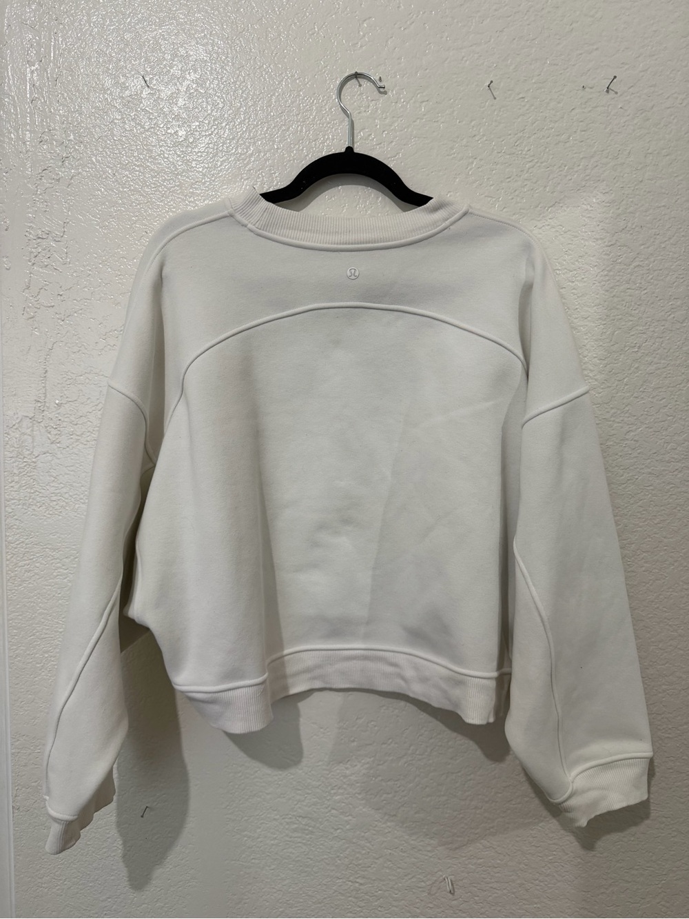 Women's White Crewneck Semi-Cropped Sweatshirt - Picture 2 of 2